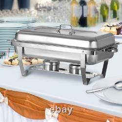 8 Quart Stainless Steel Chafing Dish Buffet Set with Folding Frame 4 PACK