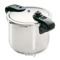 8-Quart Stainless Steel Pressure Cooker, Deluxe, High-speed Tri-clad Base Silver