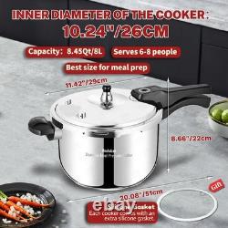 8 Quart Stainless Steel Pressure Cooker Induction & Stove Top Compatible