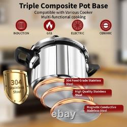 8 Quart Stainless Steel Pressure Cooker, Large Capacity Stovetop Pressure Coo
