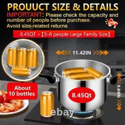 8 Quart Stainless Steel Pressure Cooker, Large Capacity Stovetop Pressure Coo