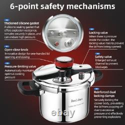 8 Quart Stainless Steel Pressure Cooker, Large Capacity Stovetop Pressure Coo