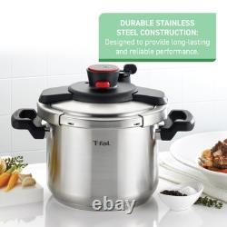 8 Quart Stainless Steel Pressure Cooker Safe Easy Cleanup Induction Compatible