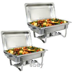 8 Quart Stainless Steel Rectangular Chafing Dish Full Size Buffet Catering