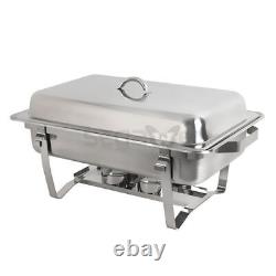 8 Quart Stainless Steel Rectangular Chafing Dish Full Size Buffet Catering 4Pack
