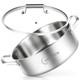 8 Quart Stainless Steel Saut&eacute; Pan With Lid, Extra Large Deep Skillet, 13 Inch