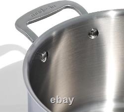 8 Quart Stainless Steel Stock Pot 5 Ply Stainless Clad Professional Cookware