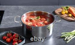 8 Quart Stainless Steel Stock Pot With Glass Lid, 5 Ply Stainless Clad