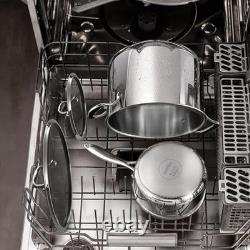 8 Quart Stainless Steel Stock Pot With Glass Lid, 5 Ply Stainless Clad