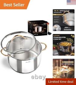 8 Quart Stainless Steel Stock Pot with Lid Induction Pot for Cooking Dish
