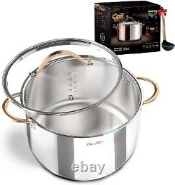 8 Quart Stainless Steel Stock Pot with Lid Induction Pot for Cooking Dish