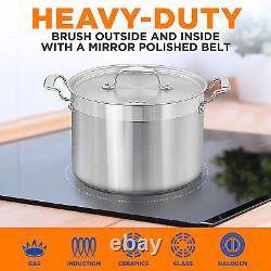 8-Quart Stainless Steel Stockpot 18/8 Food Grade Heavy Duty Large Stock Pot fo