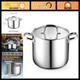 8 Quart Stainless Steel Stockpot Tri-ply Clad Soup Pot, Induction Ready, Heavy
