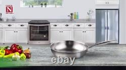 8 Quart Stainless Steel Stockpot Tri-Ply Clad Soup Pot, Induction Ready, Heavy