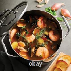 8-Quart Stock Pot with Lid, Induction-Ready Pasta Pot Tri-Ply Clad Stainless Steel