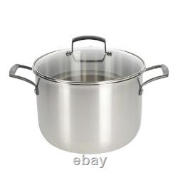 8 Quart Tri-Ply Stainless Steel 8 Quarts Tri-Ply Stainless with Black PVD Handle