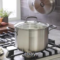 8 Quart Tri-Ply Stainless Steel 8 Quarts Tri-Ply Stainless with Black PVD Handle