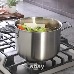 8 Quart Tri-Ply Stainless Steel 8 Quarts Tri-Ply Stainless with Black PVD Handle