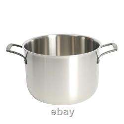 8 Quart Tri-Ply Stainless Steel 8 Quarts Tri-Ply Stainless with Black PVD Handle