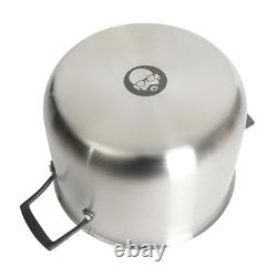 8 Quart Tri-Ply Stainless Steel 8 Quarts Tri-Ply Stainless with Black PVD Handle