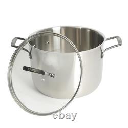 8 Quart Tri-Ply Stainless Steel 8 Quarts Tri-Ply Stainless with Black PVD Handle