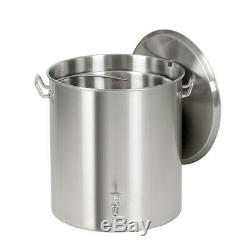 80/100 Qt Stainless Steel Stock Pot Raised Deep Steamer strainer Boil Basket