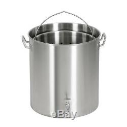 80/100 Qt Stainless Steel Stock Pot Raised Deep Steamer strainer Boil Basket