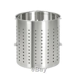 80/100 Qt Stainless Steel Stock Pot Raised Deep Steamer strainer Boil Basket