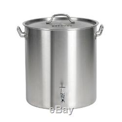 80/100QT Stainless Steel Stock Pot withSteamer Basket Cookware F Boiling Steaming