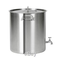 80/100QT Stainless Steel Stock Pot withSteamer Basket Cookware F Boiling Steaming