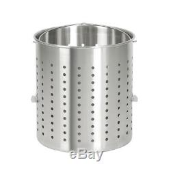 80/100QT Stainless Steel Stock Pot withSteamer Basket Cookware F Boiling Steaming