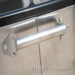 80 Quart Stainless Steel Portable Rolling Storage Cooler Cart