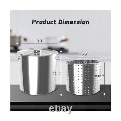 80-Quart Stainless Steel Seafood Boil Pot with Lid, Crab, Lobster, Shrimp Boil