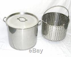 80 qt Quart 20 Gal Stainless Steel Stock Pot Steamer Boil Basket Beer Brew Fry