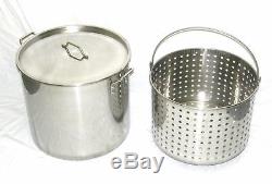 80 qt Quart 20 Gal Stainless Steel Stock Pot Steamer Boil Basket Beer Brew Fry