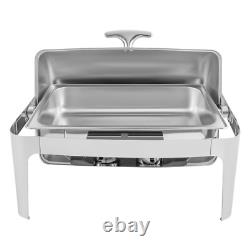 9.54 Quart Chafer Heavy-Duty Stainless Steel Buffet Chafing Dish Set Roll Top