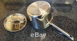 ALL-CLAD 2 QT. QUART SAUCEPAN STAINLESS STEEL 4202 With LID COMMERCIAL GRADE