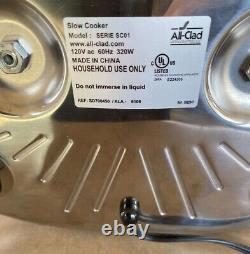 ALL-CLAD 6.5 Quart Slow Cooker Stainless Steel Crock Pot Model Series SC01