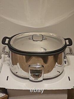 ALL-CLAD 7 Quart Slow Cooker Stainless Steel Crock Pot Series SC01 Tested Workin