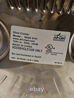 ALL-CLAD 7 Quart Slow Cooker Stainless Steel Crock Pot Series SC01 Tested Workin