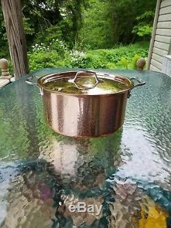 ALL CLAD C2 copper clad 8 qt quart STOCK SOUP SAUCE POT with lid MADE IN AMERICA