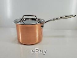 ALL CLAD C4 copper clad 2 qt QUART SAUCE pot PAN with lid MADE IN AMERICA