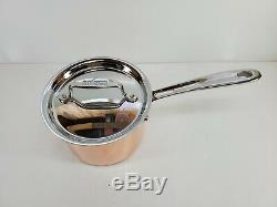 ALL CLAD C4 copper clad 2 qt QUART SAUCE pot PAN with lid MADE IN AMERICA