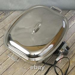 ALL-CLAD Electric Skillet 6 Quart 6701 E105725 Stainless Steel Lid TESTED WORKS