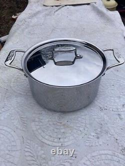 ALL CLAD NEW D5 Polished Stainless 8 QUART STOCKPOT 5-ply with Lid