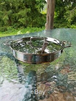 ALL CLAD copper core 3 qt quart ALL IN ONE PAN with LID chefs pan MADE IN USA