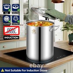 ARC 32quart Large Stainless Steel Stockpot with 36in Mixing Spoon for Seafood