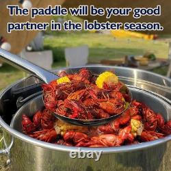 ARC 32quart Large Stainless Steel Stockpot with 36in Mixing Spoon for Seafood