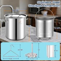 ARC 52quart Large Stainless Steel Stockpot with 36in Mixing Spoon