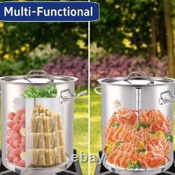 ARC 52quart Large Stainless Steel Stockpot with 36in Mixing Spoon